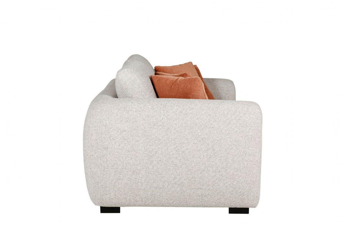 Natural Textured Fabric 4 Seater Standard Back Sofa