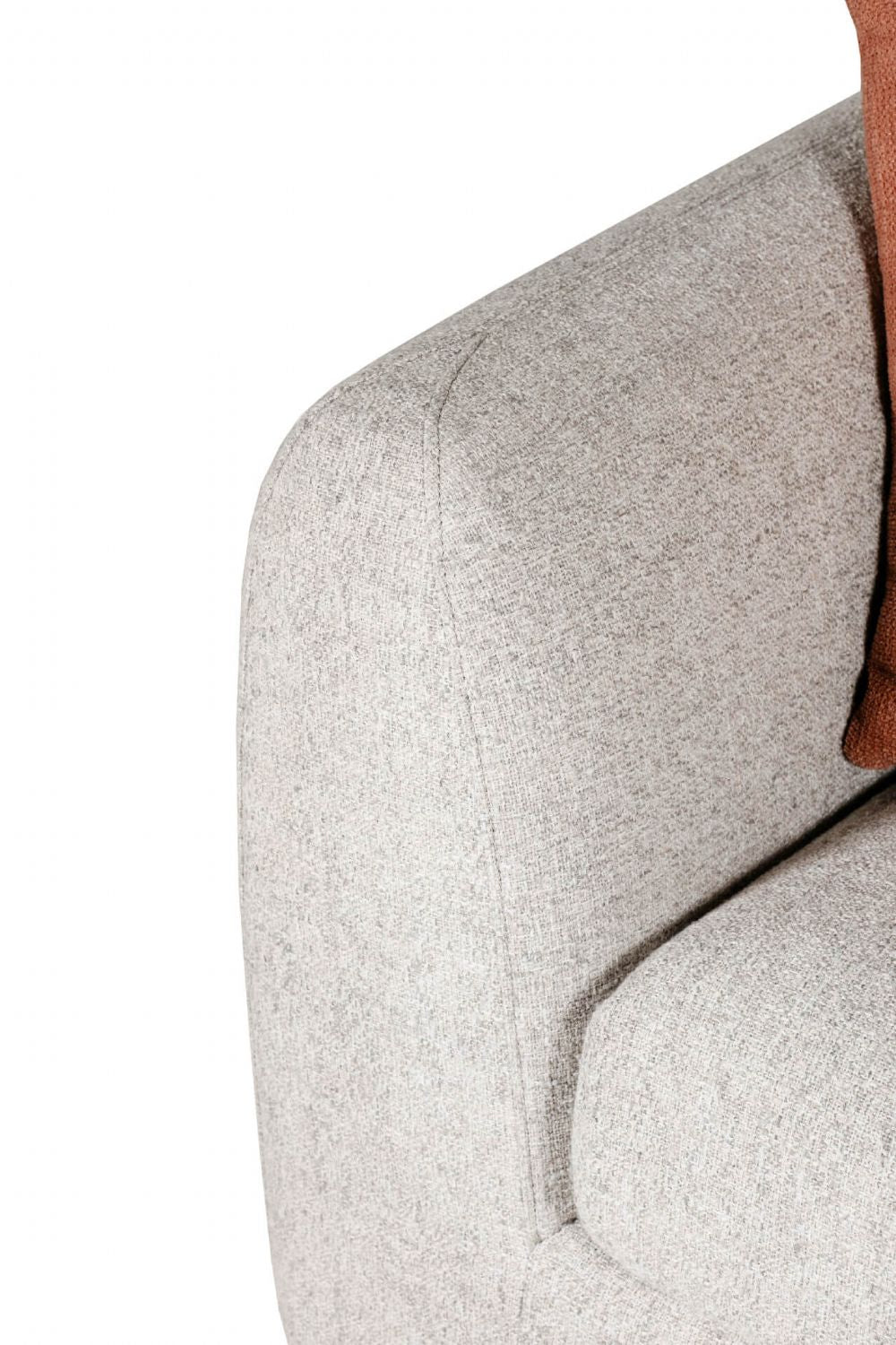 Natural Fabric Left Hand Facing Arm Sectional with Cushions