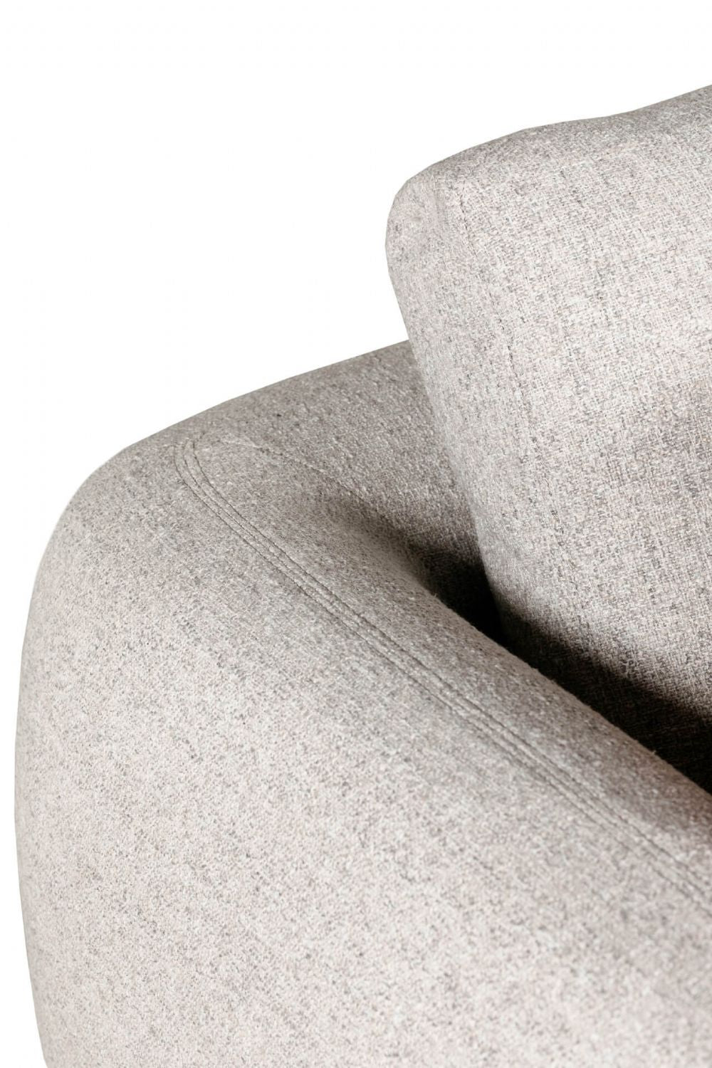 Natural Fabric Right Hand Facing Arm Sectional with Cushions