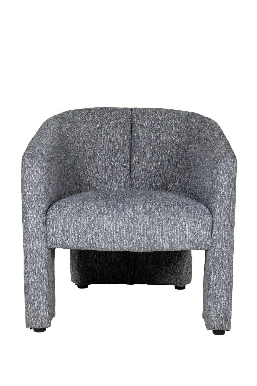 Blue Chenille Fabric Upholstered Curved Accent Chair