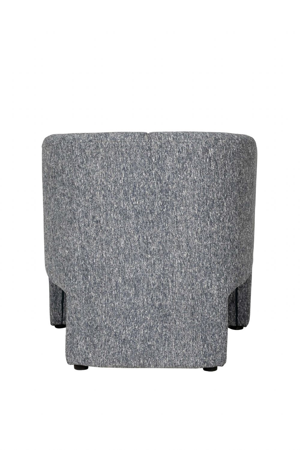 Blue Chenille Fabric Upholstered Curved Accent Chair