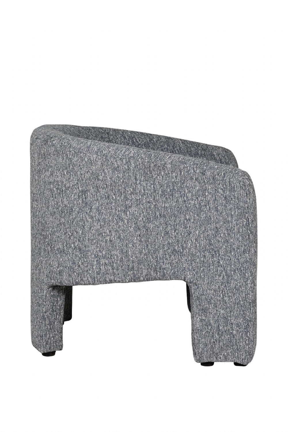 Blue Chenille Fabric Upholstered Curved Accent Chair