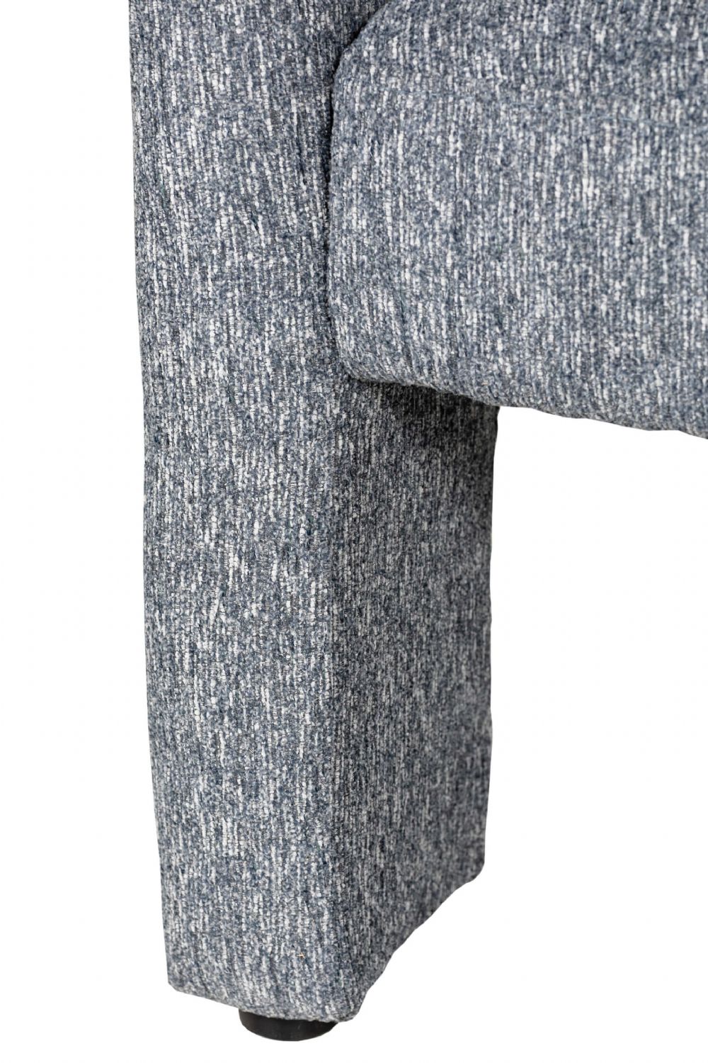 Blue Chenille Fabric Upholstered Curved Accent Chair