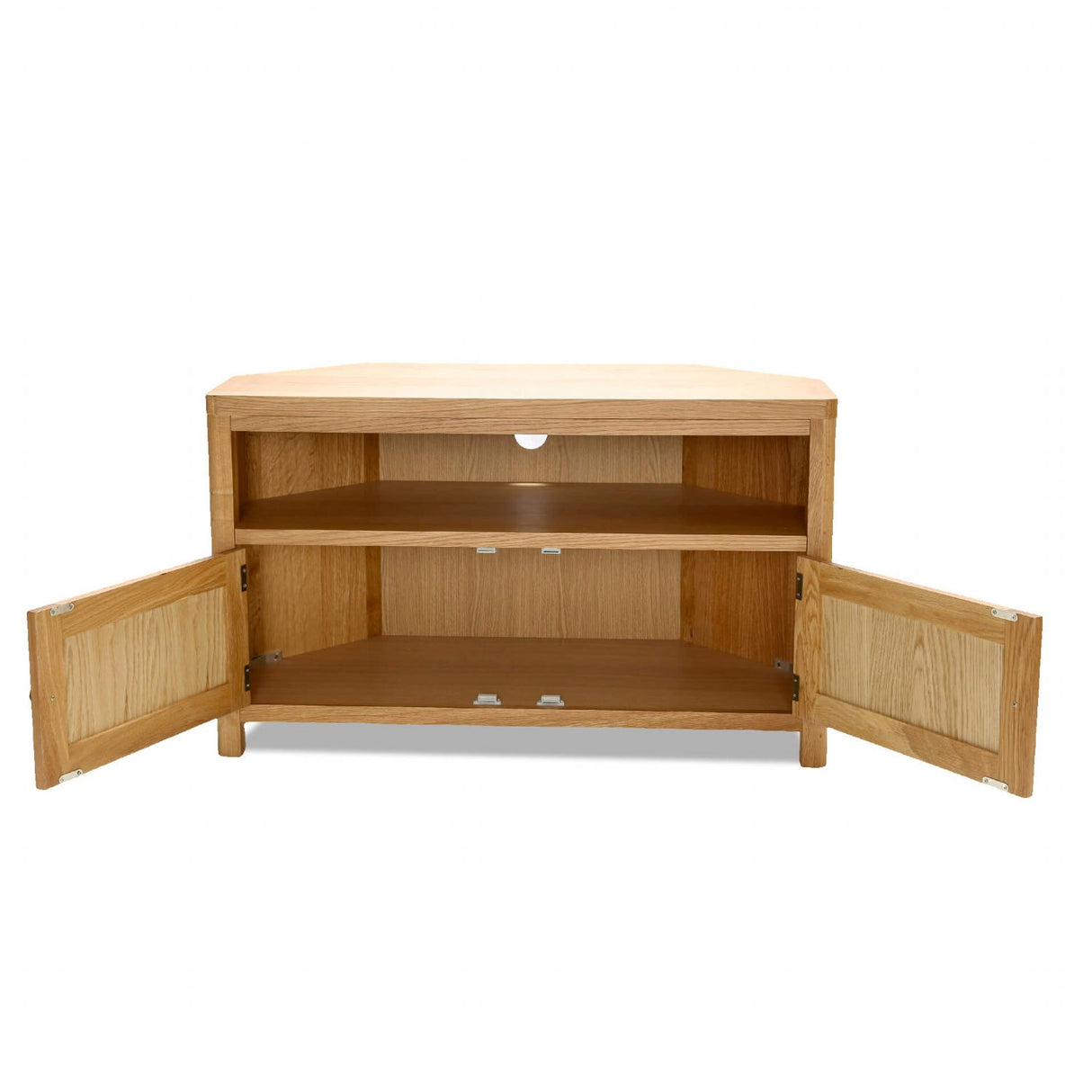 Natural Oak 2 Drawer Media TV Unit with Metal Handles