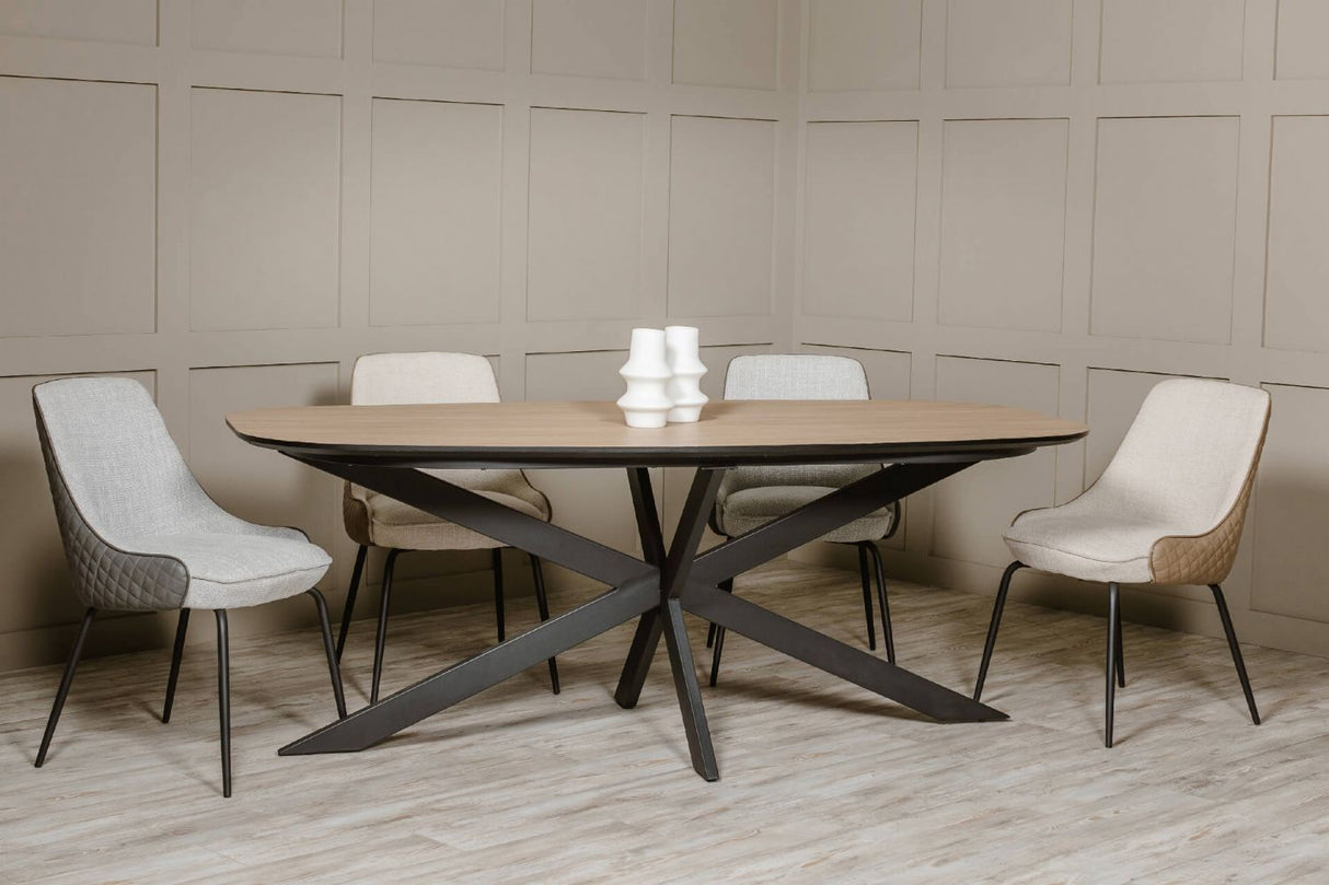 Oak Melamine Top Oval Dining Table 160cm