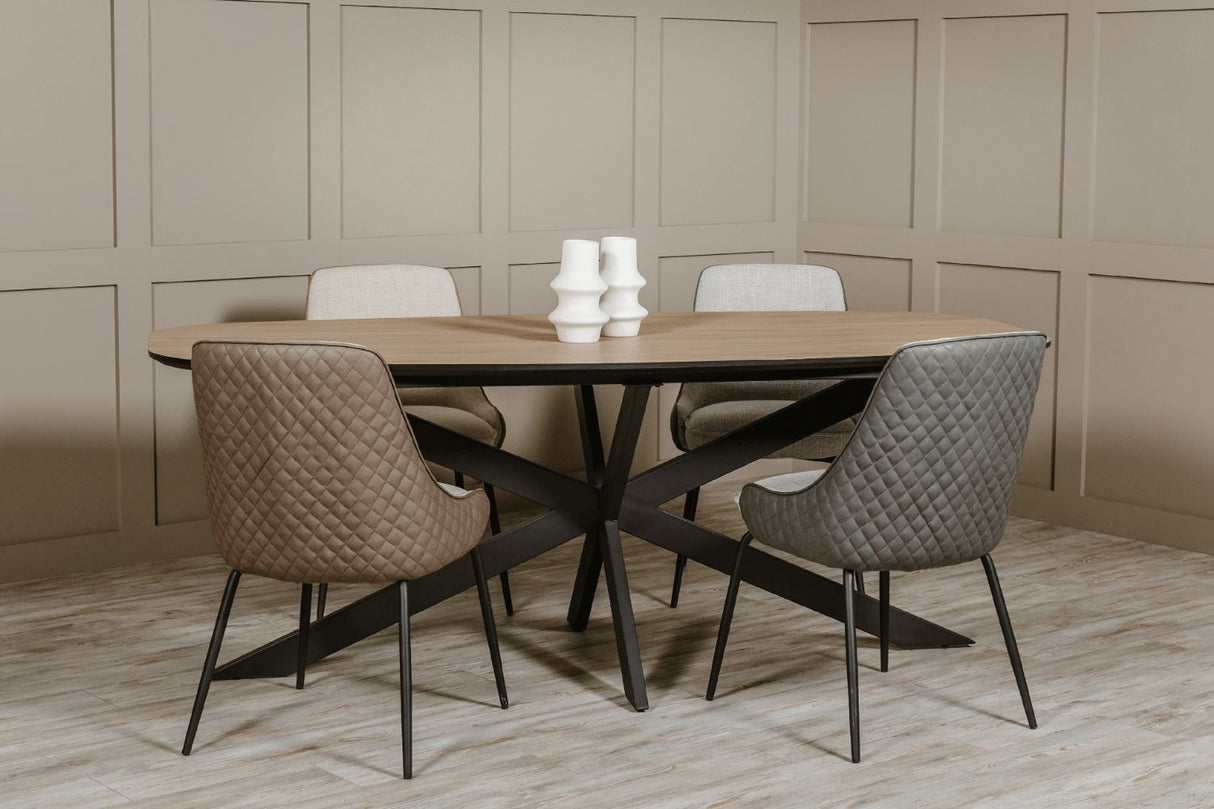 Oak Melamine Top Oval Dining Table 160cm