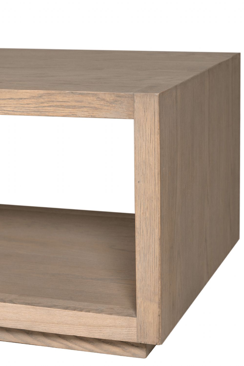 Natural Smoked Oak Low Coffee Table with Shelf