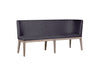 Dark Grey Fabric Long Corner Dining Bench with Oak Legs