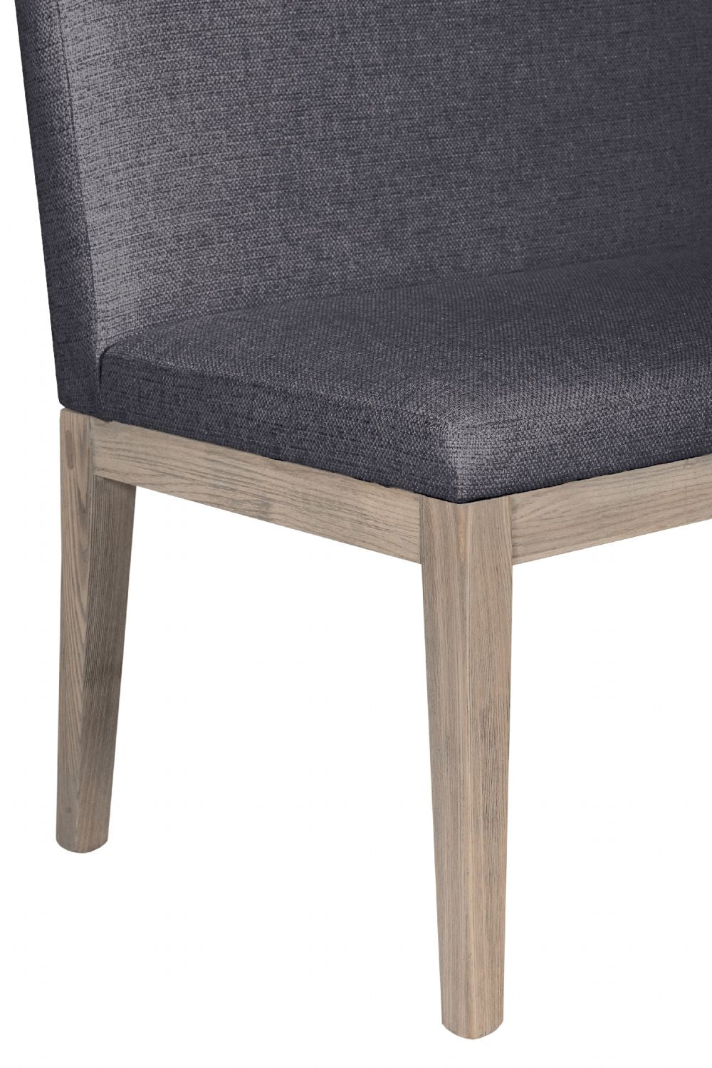 Dark Grey Fabric Long Corner Dining Bench with Oak Legs