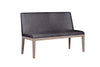 Dark Grey Fabric Short Dining Bench Solid Oak Legs