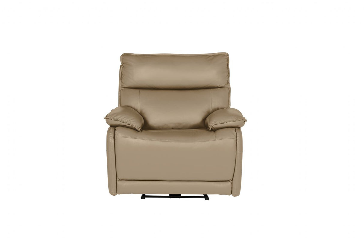 Latte Leather Electric Power Recliner Armchair