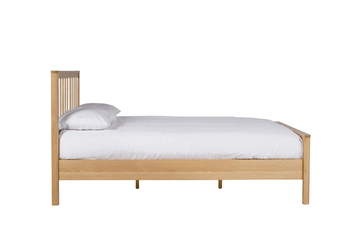 Natural Oak King Size Low Footend Bed Frame Shaker Style
