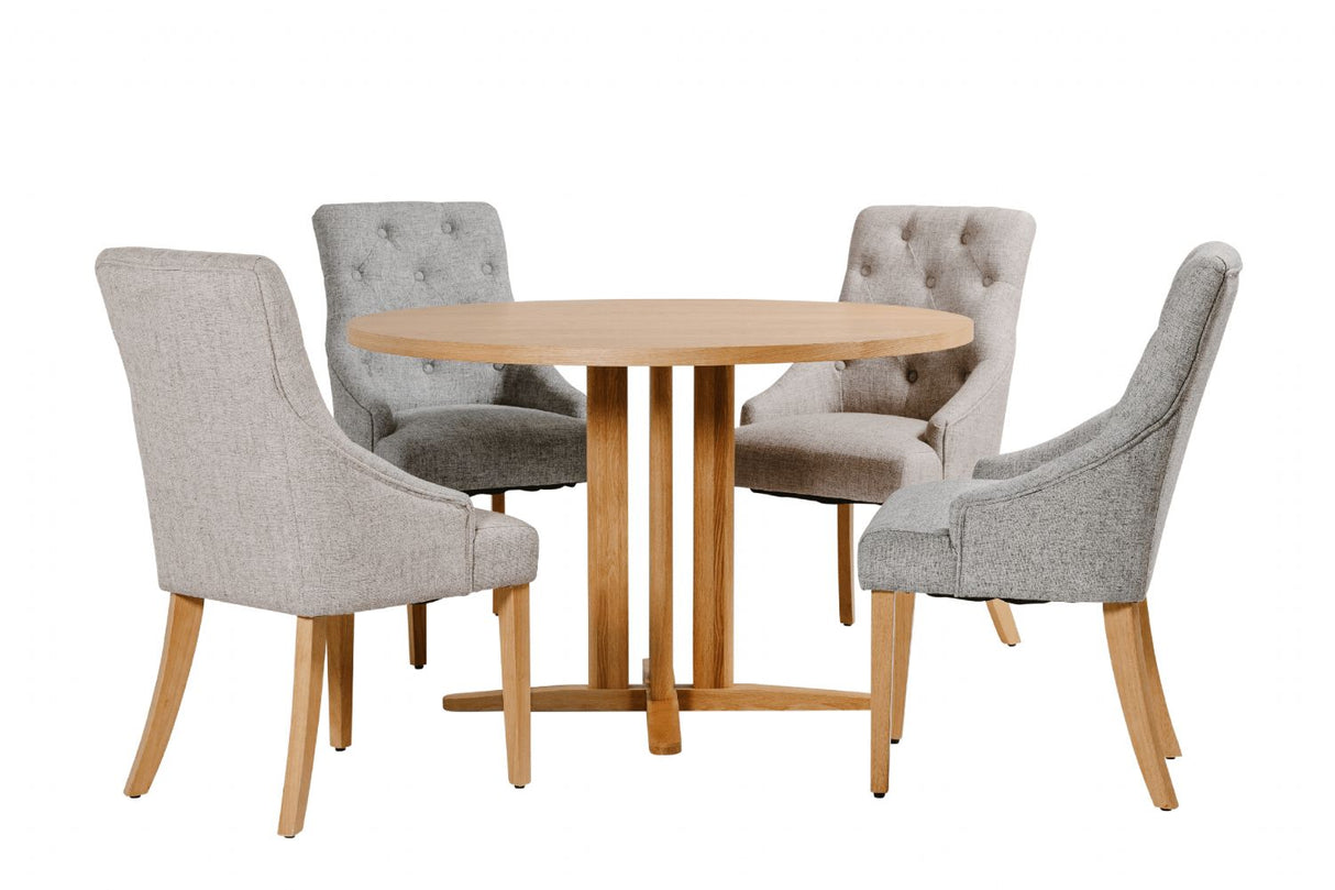 Natural Oak Small Round Dining Table 120cm
