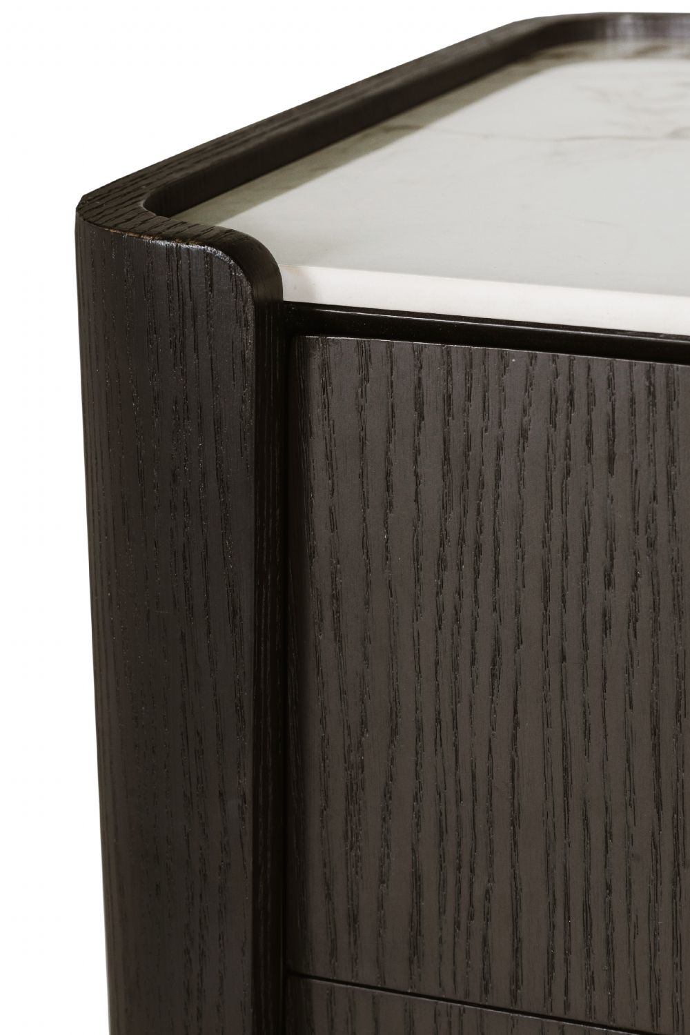 Ebony Matrble Effect Top Tall Chest of 5 Drawers