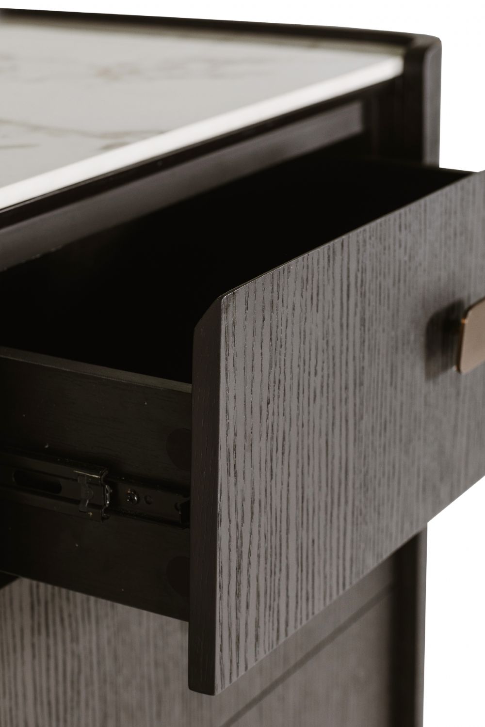 Ebony Matrble Effect Top Tall Chest of 5 Drawers