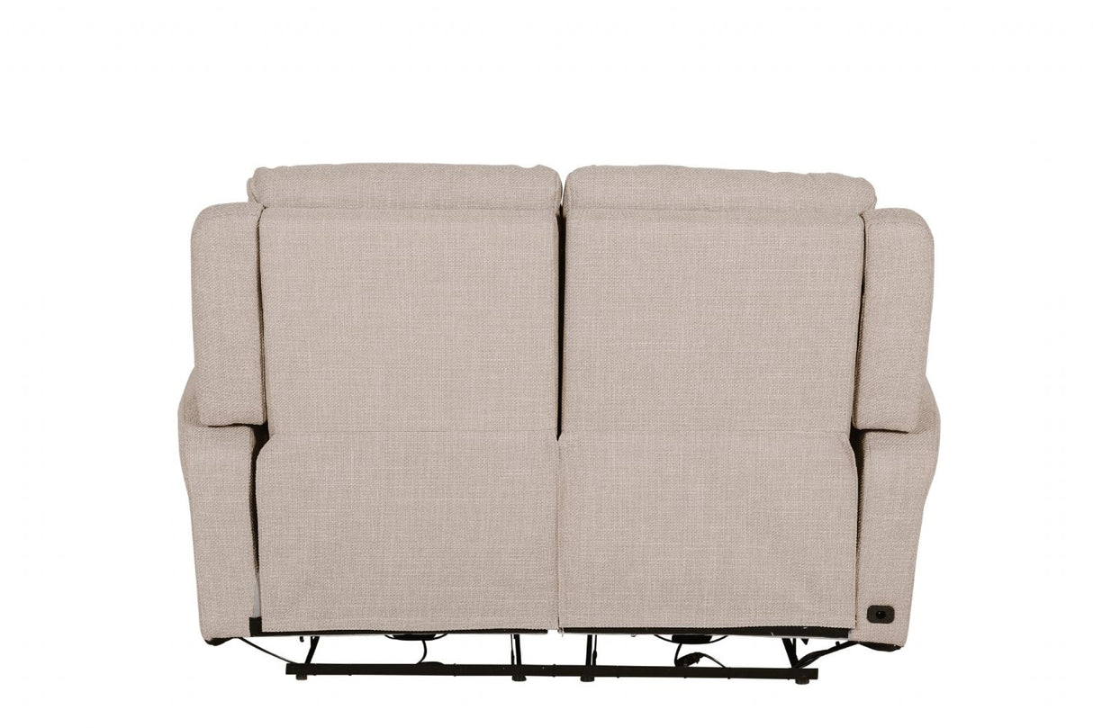 Mushroom Textured Fabric Electric Recliner 2 Seater Sofa