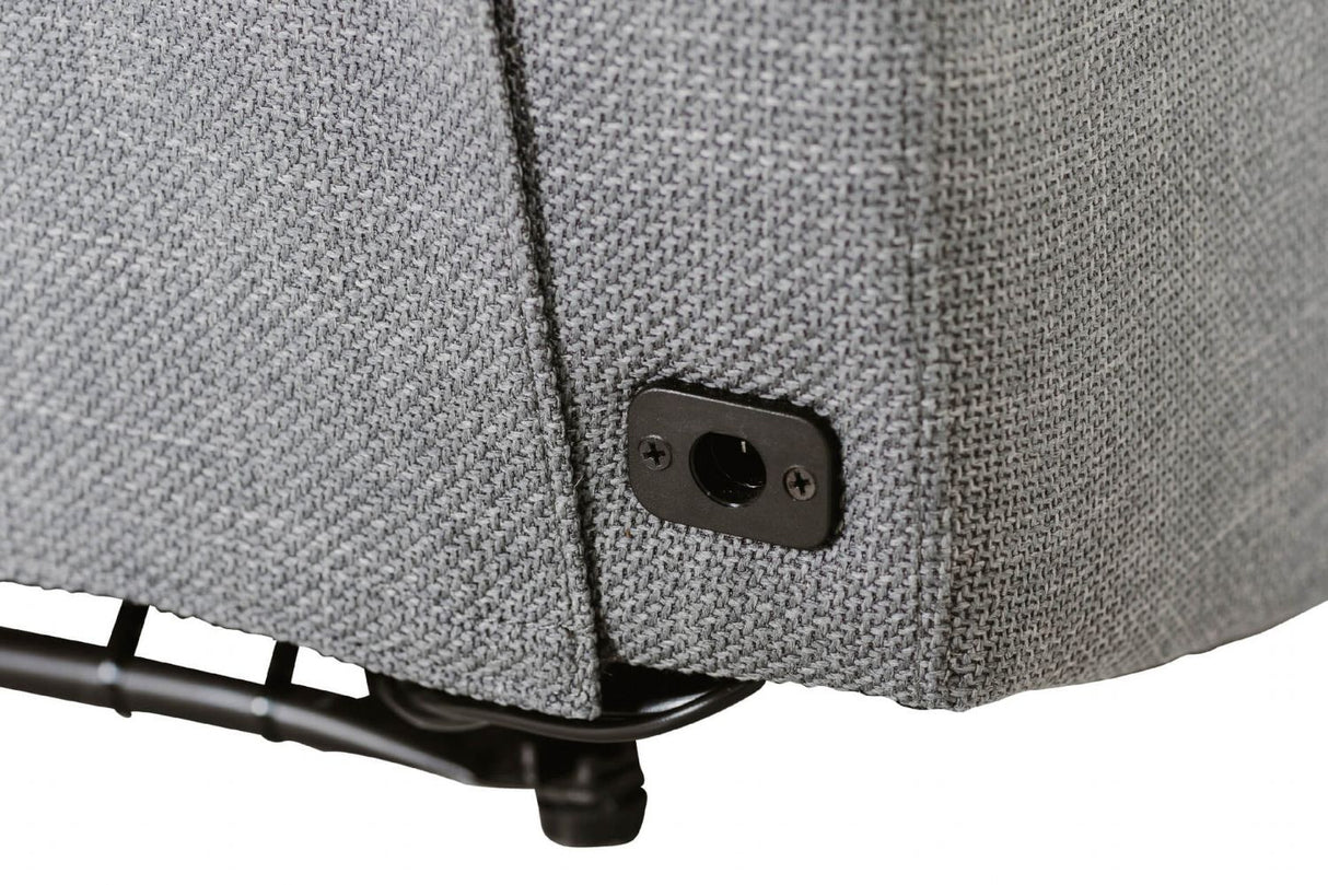 Charcoal Fabric Large Corner Group Electric Recliner Sofa