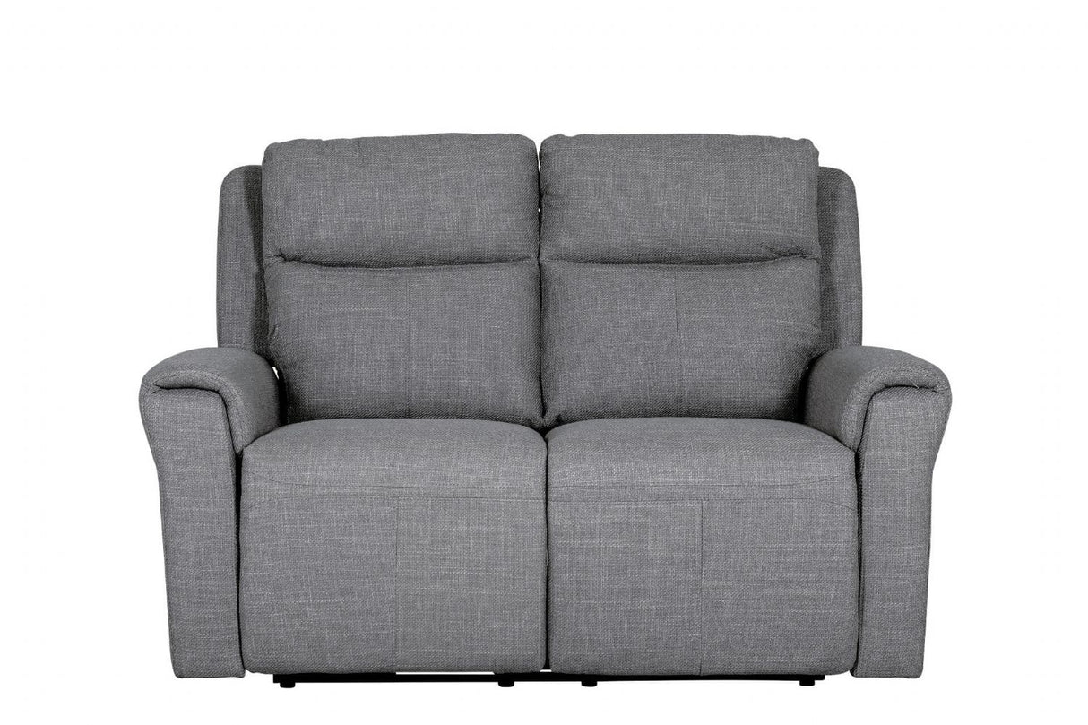 Charcoal Textured Fabric 2 Seater Electric Recliner Sofa