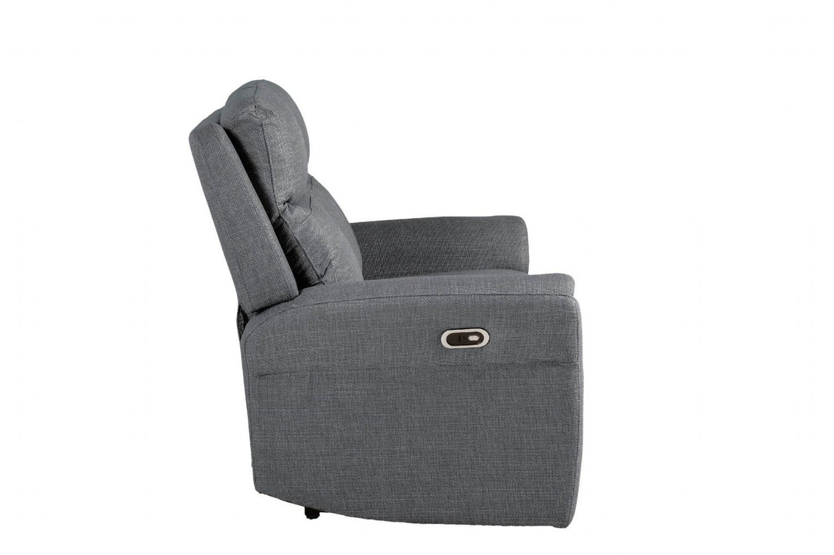 Charcoal Textured Fabric 2 Seater Electric Recliner Sofa