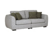 Grey Textured Fabric 4 Seater Standard Back Sofa