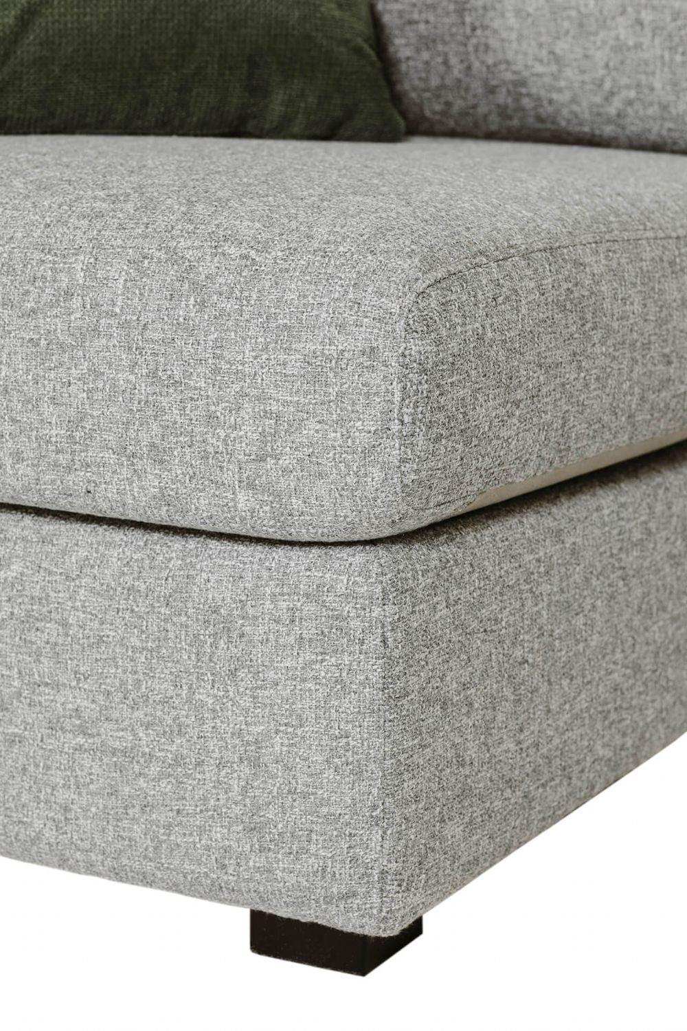 Grey Textured Fabric 4 Seater Standard Back Sofa