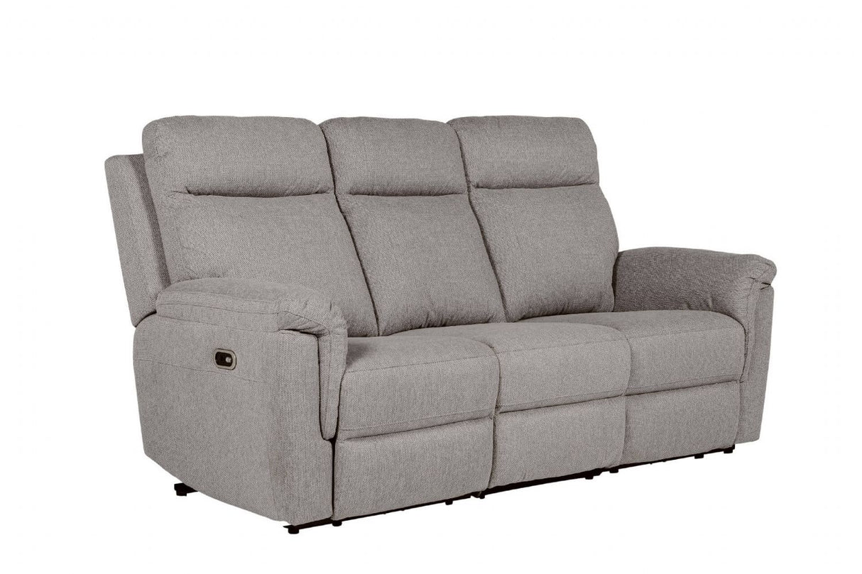 Grey Textured Fabric 3 Seater Electric Recliner Sofa