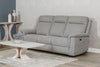 Grey Textured Fabric 3 Seater Electric Recliner Sofa