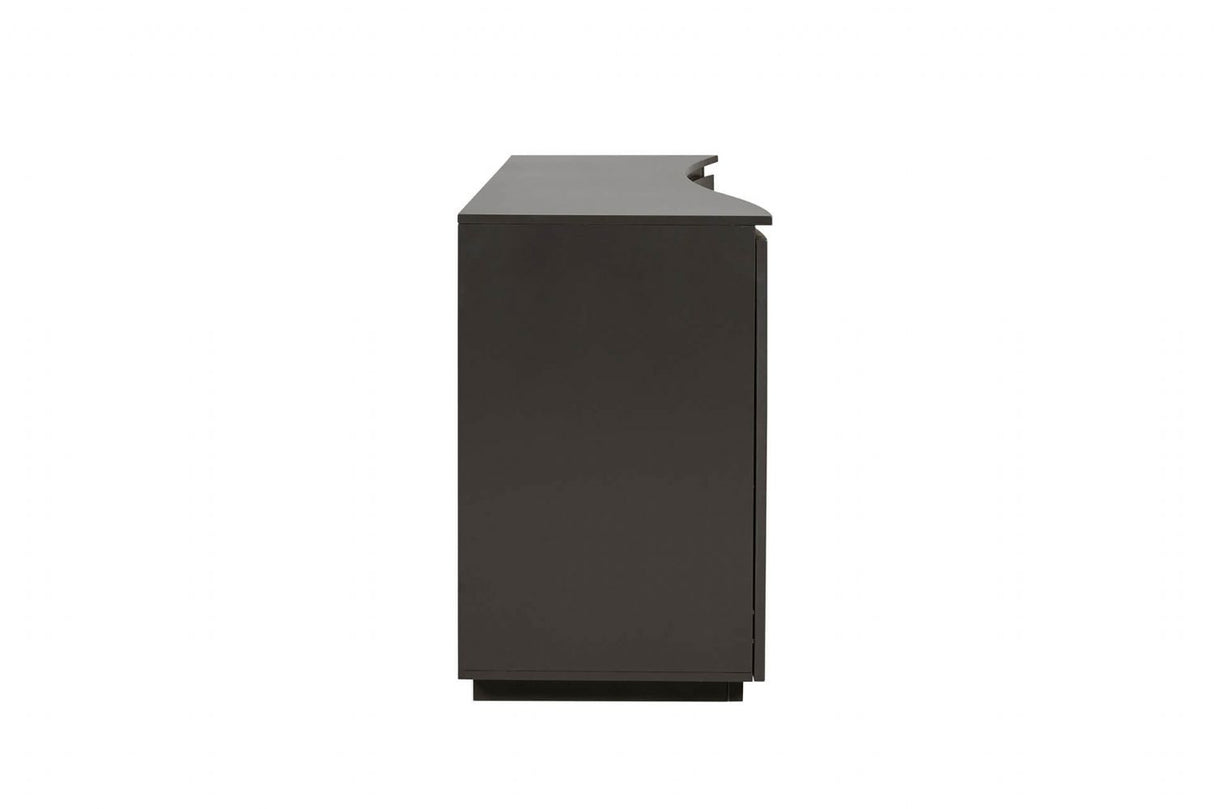 Charcoal Wooden Wide 3 Door Sideboard with LED