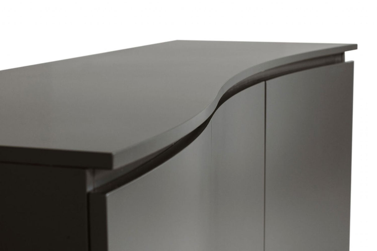 Charcoal Wooden Wide 3 Door Sideboard with LED