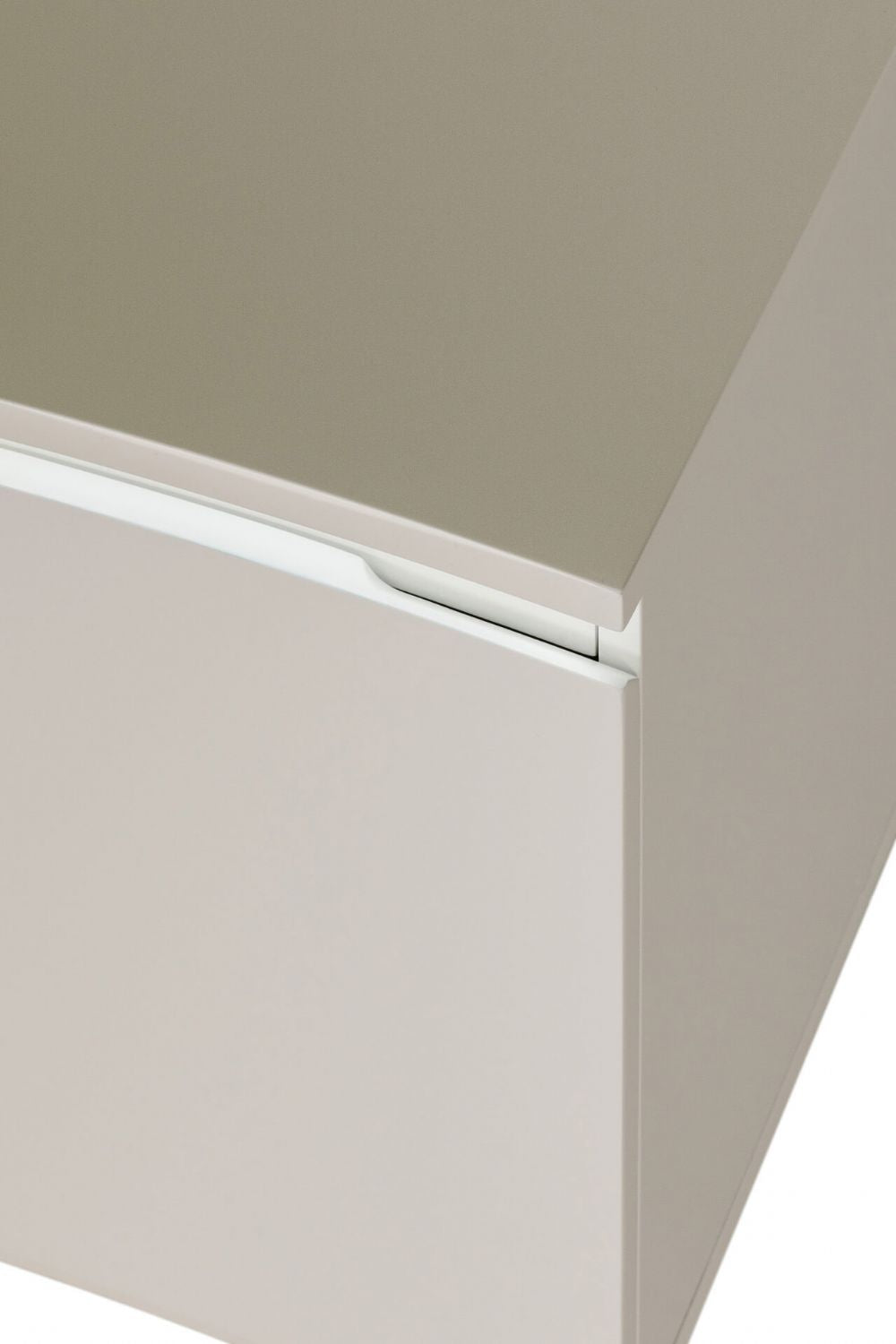 Greige Gloss Finish Wooden TV Media Cabinet with LED