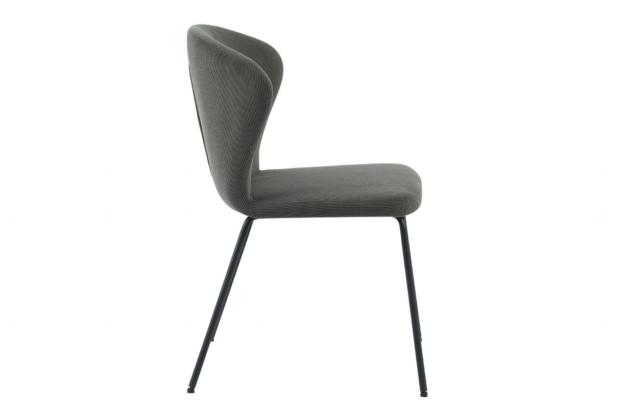 Dark Grey Fabric Curved Back Dining Chair