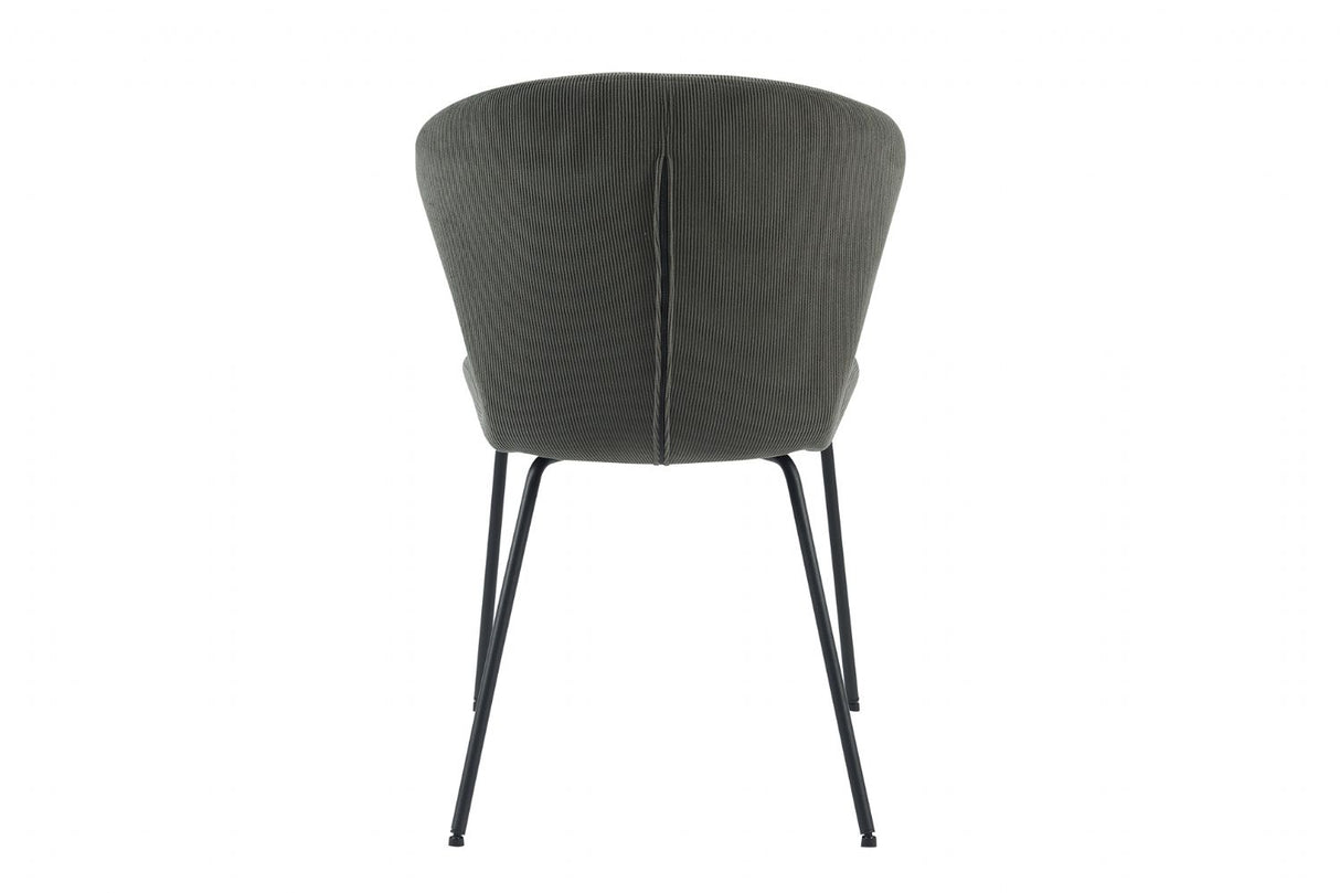 Dark Grey Fabric Curved Back Dining Chair