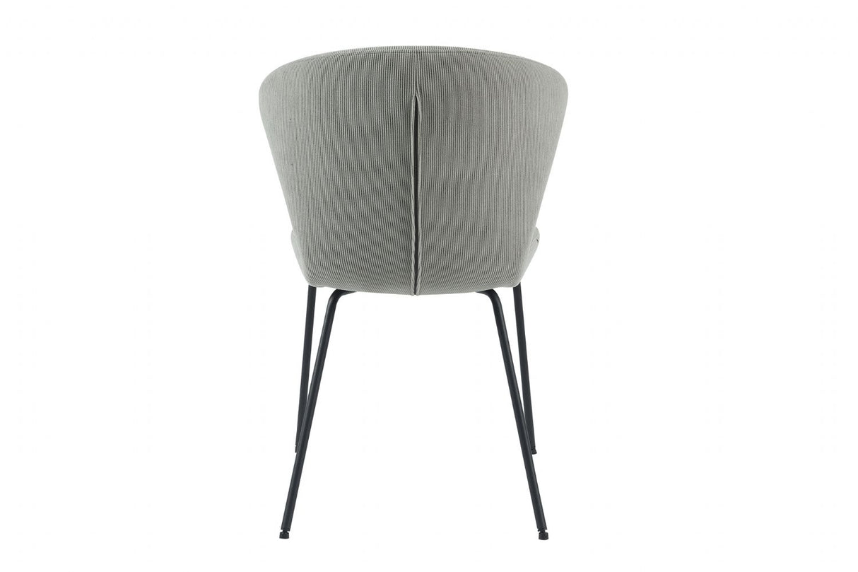 Stone Fabric Curved Back Dining Chair with Metal Legs