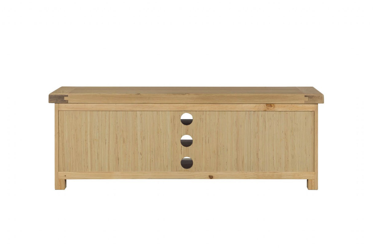 Natural Oak Large 2 Door TV Media Unit with Open Shelves