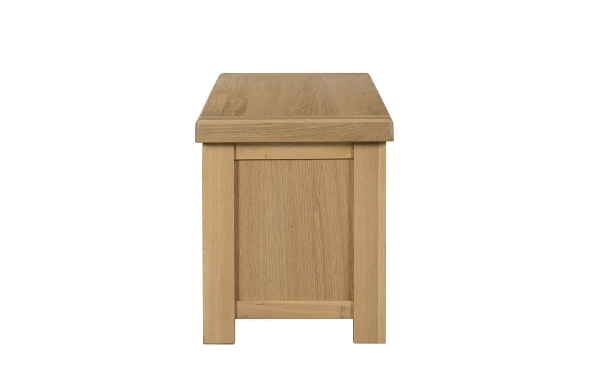 Natural Oak Large 2 Door TV Media Unit with Open Shelves