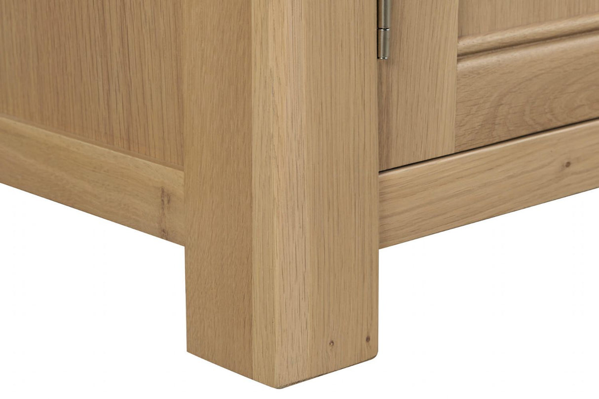 Natural Oak Large 2 Door TV Media Unit with Open Shelves