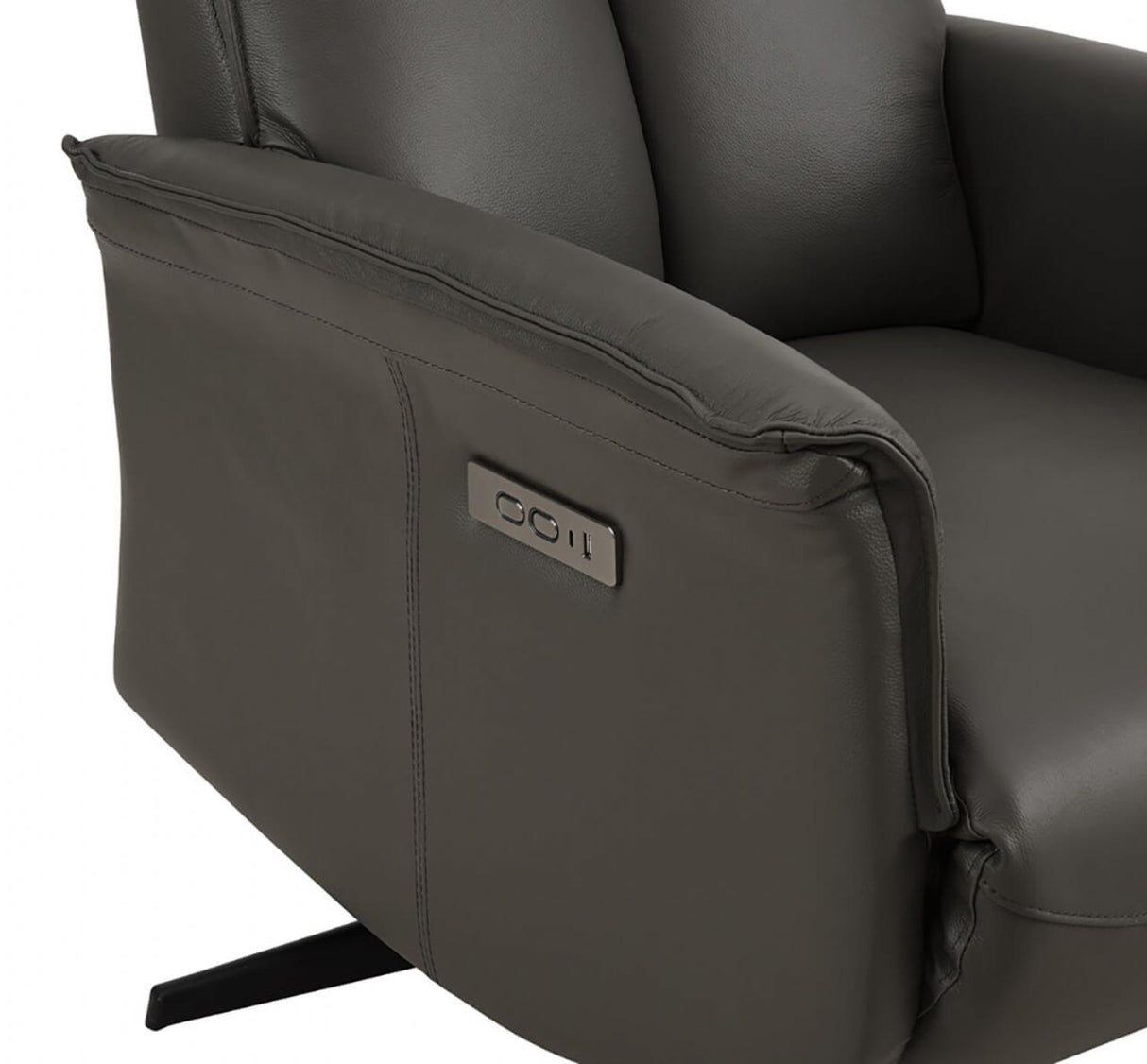 Ash Leather Electric Power Recliner Accent Chair