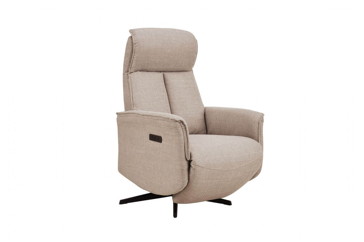 Mushroom Fabric Electric Power Reclining Accent Chair