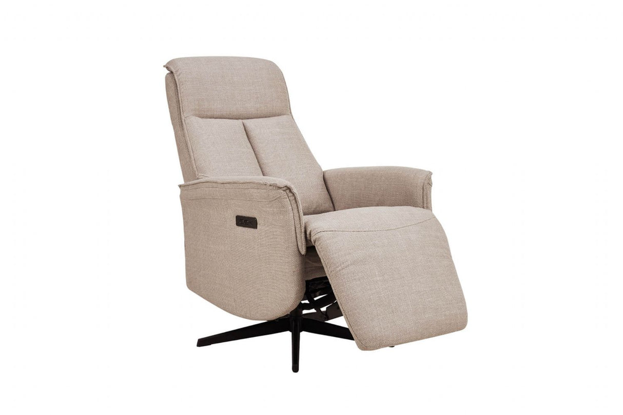 Mushroom Fabric Electric Power Reclining Accent Chair