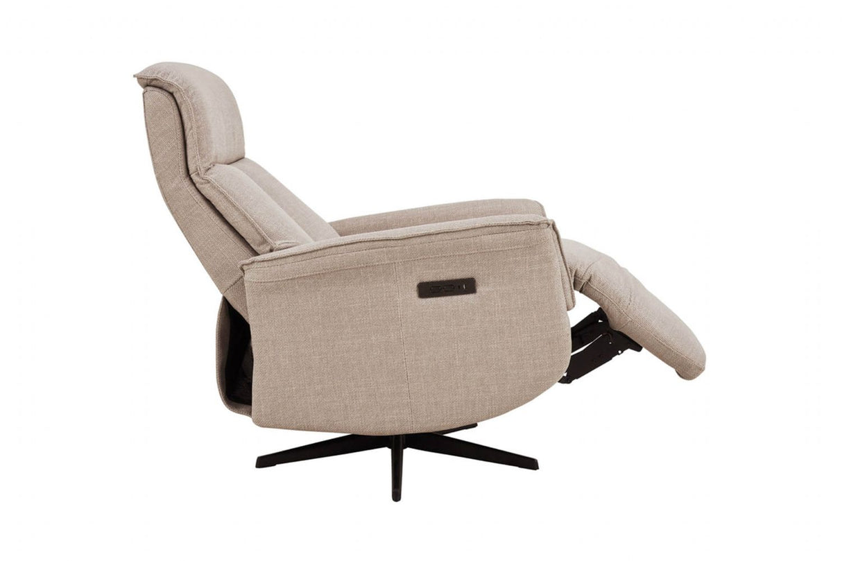 Mushroom Fabric Electric Power Reclining Accent Chair