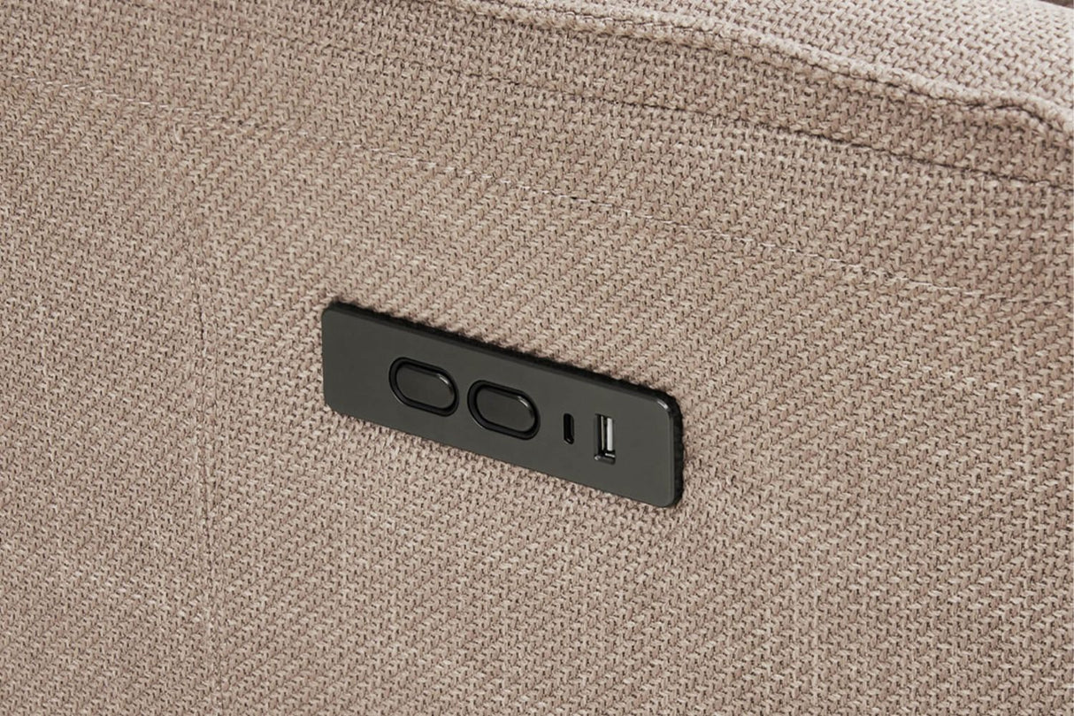 Mushroom Fabric Electric Power Reclining Accent Chair