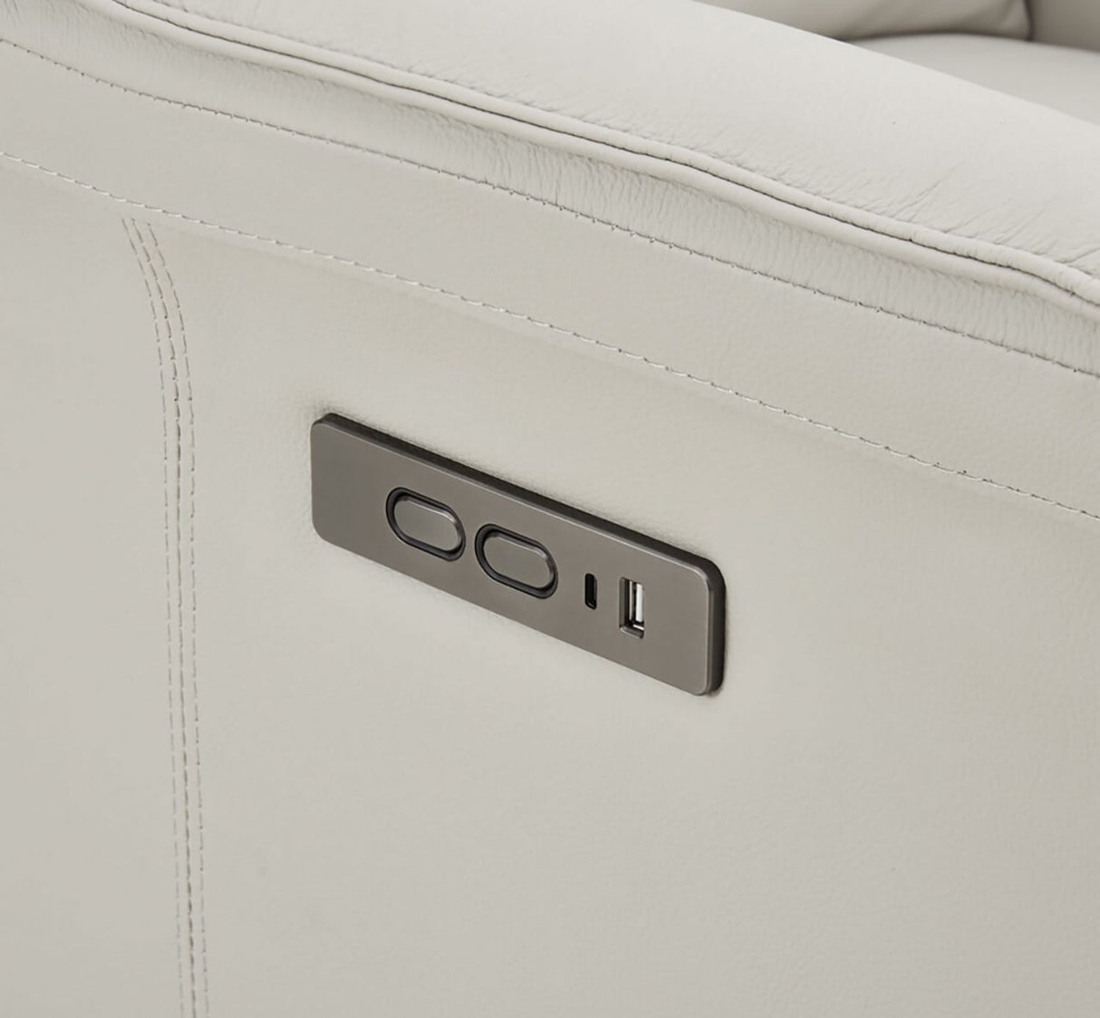 Stone Leather Electric Power Recliner Accent Chair