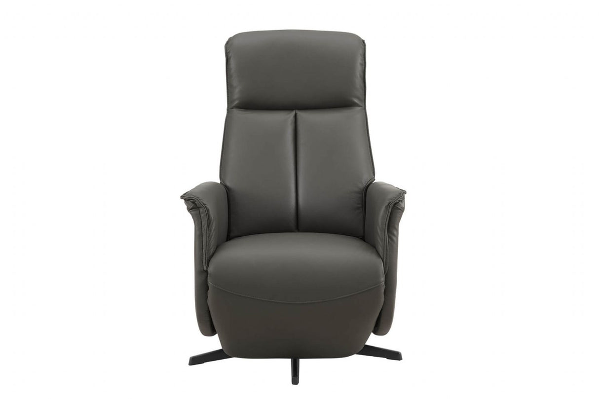 Ash Leather Electric Power Recliner Accent Chair