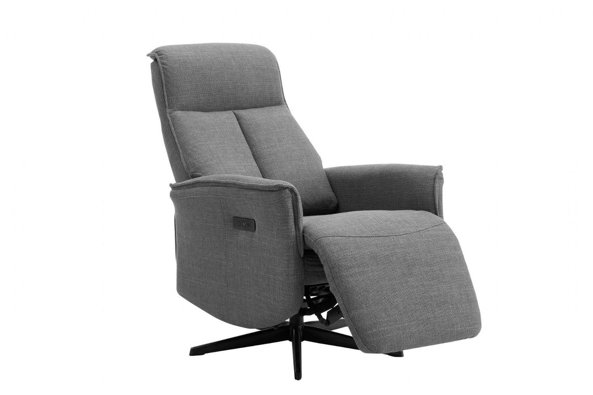 Charcoal Fabric Electric Power Reclining Accent Chair