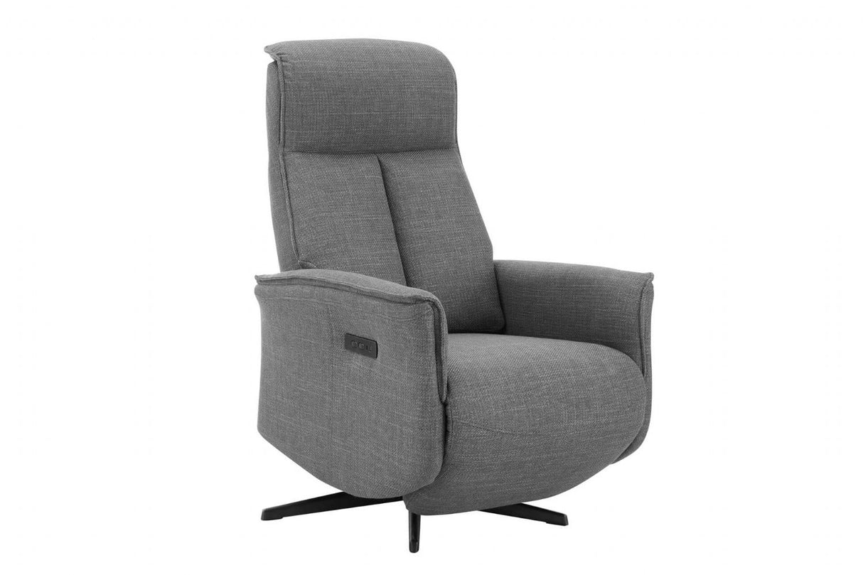 Charcoal Fabric Electric Power Reclining Accent Chair