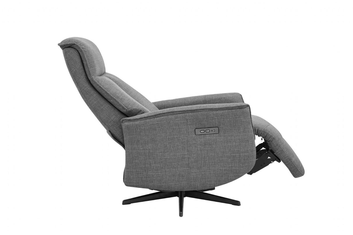 Charcoal Fabric Electric Power Reclining Accent Chair