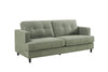 Sage Green Fabric 3 Seater Buttoned Standard Back Sofa