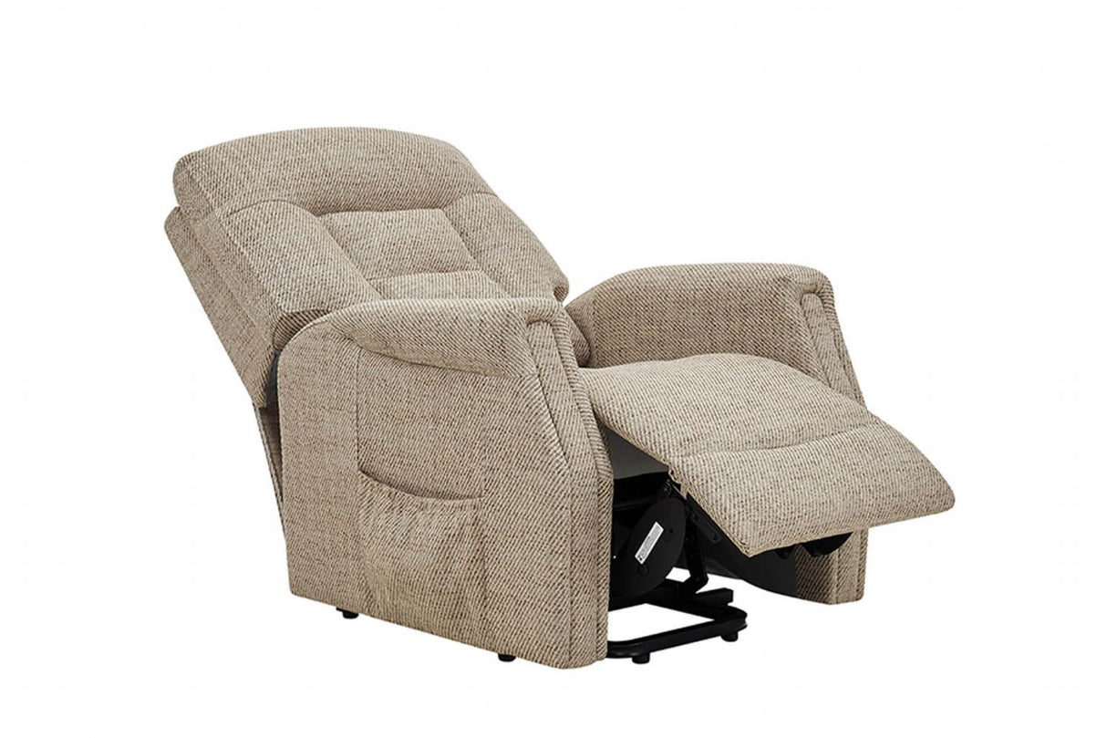 Oatmeal Fabric Electric Lift and Rise Armchair Recliner