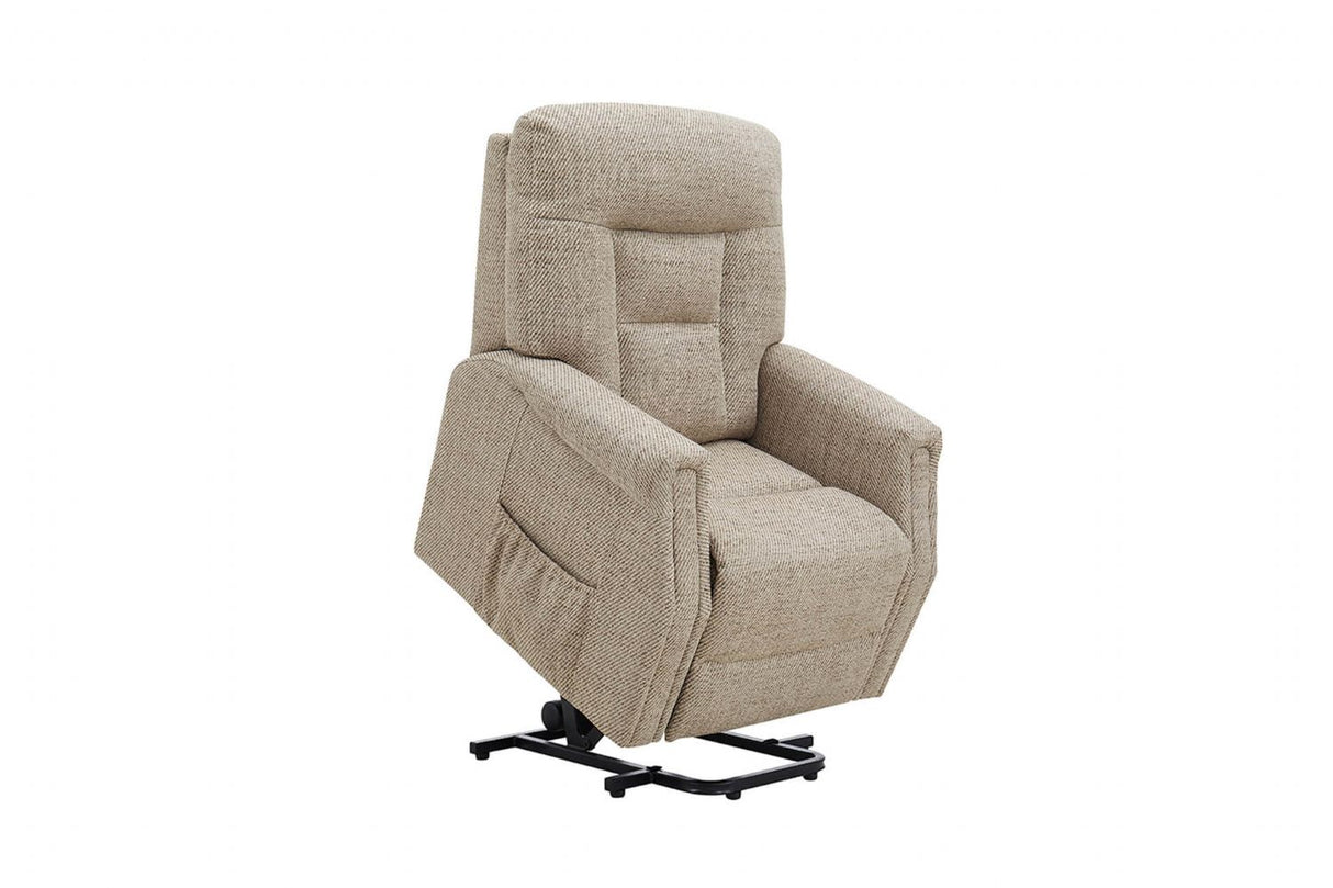 Oatmeal Fabric Electric Lift and Rise Armchair Recliner