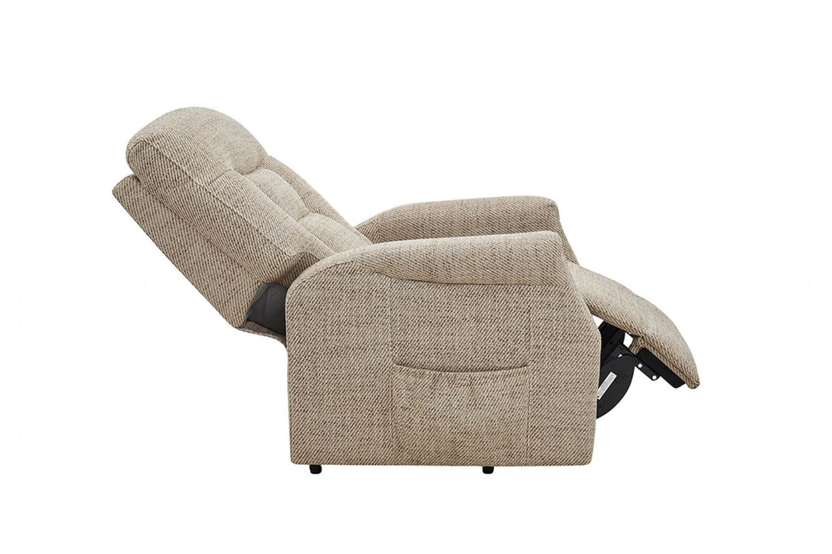 Oatmeal Fabric Electric Lift and Rise Armchair Recliner